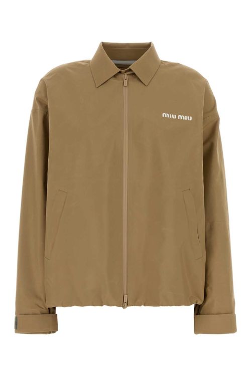 Recycled Polyester Windbreaker Jacket — Beige