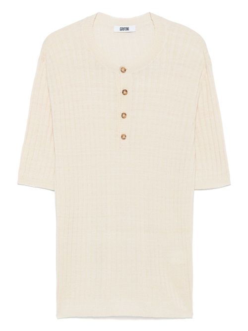 Grifoni knitted Henley T-shirt - Neutrals