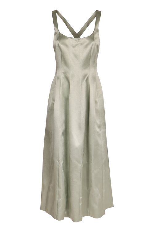 Cross-Back Mini Dress with Satin Finish