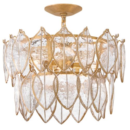 Distressed Brass LED Convertible Semi Flush from the Amira Collection