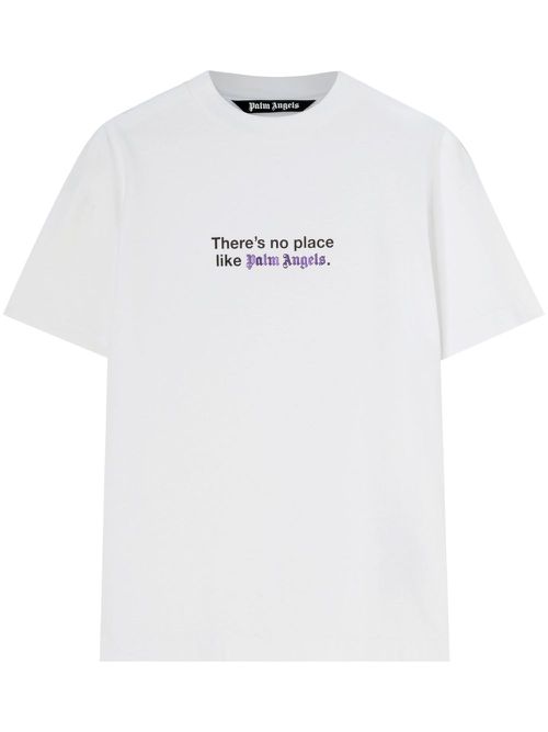 No Place slogan-print cotton T-shirt - White