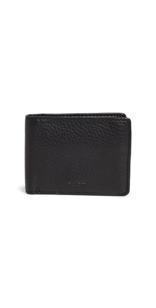 Leather Bifold Wallet Black One Size
