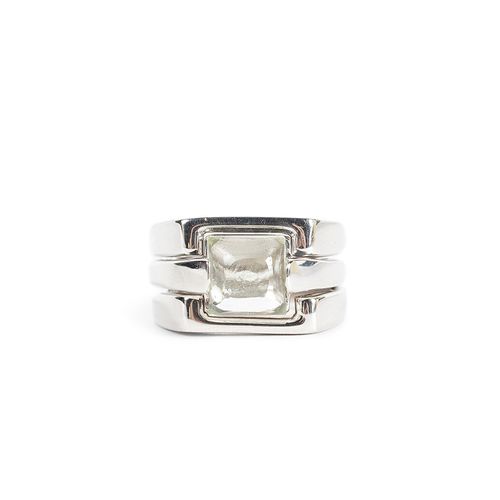 Puzzle Ring Green Amethyst
