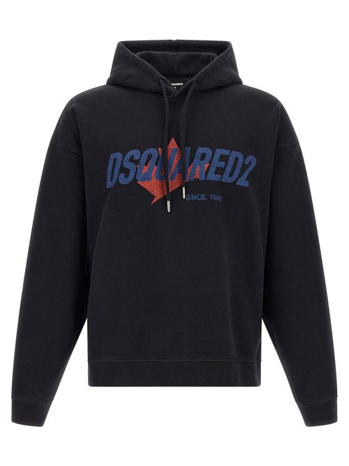 Logo-Print Hoodie — Black