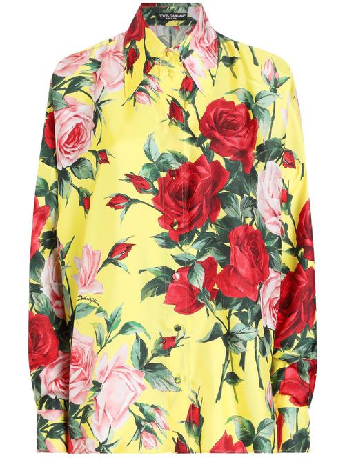 Dolce & Gabbana floral-print shirt - Yellow