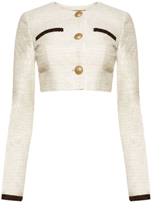 Cropped tweed jacket - Neutrals
