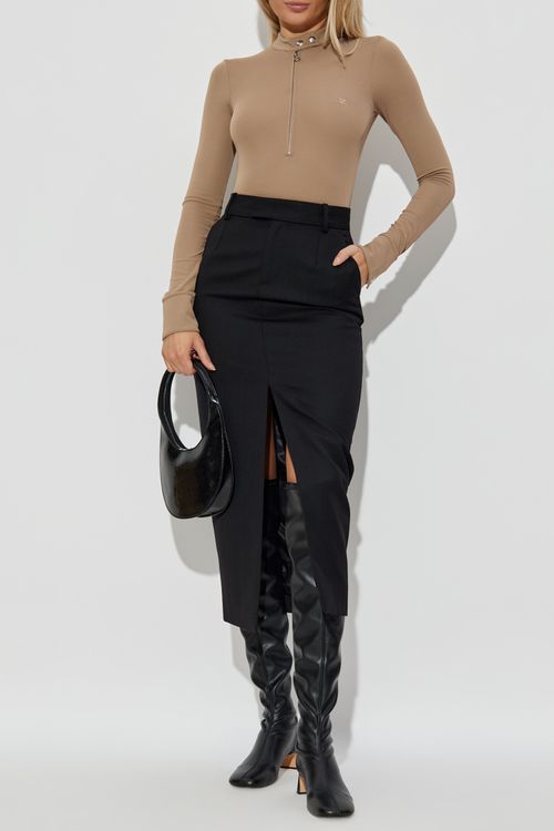 Long Sleeve Bodysuit, Women's, Beige