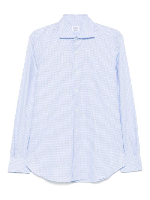 Mazzarelli houndstooth-pattern shirt - Blue