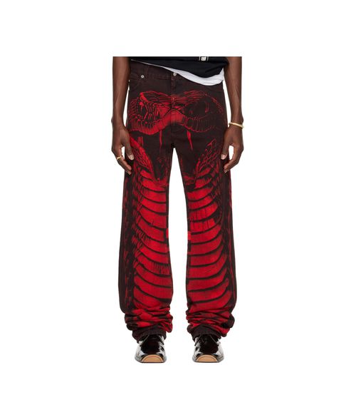  'Year of the Snake' Stacked Straight Leg Jeans