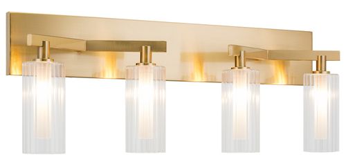Aged Gold Brass Four Light Wall Sconce from the Kristof Collection
