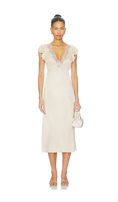 Free People Tied With Joy Midi Dress in Ivory. L. Also in XS, S