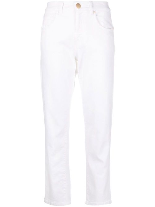 Tapered stretch-cotton trousers - White