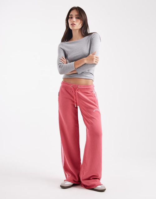 Athletic essentials logo straight joggers in holly berry red