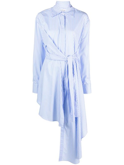 Draped asymmetric shirtdress - Blue