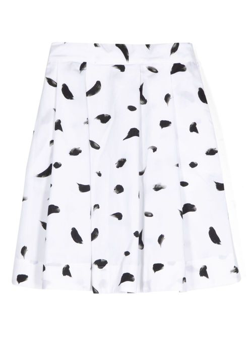 Graphic-print pleated skirt - White