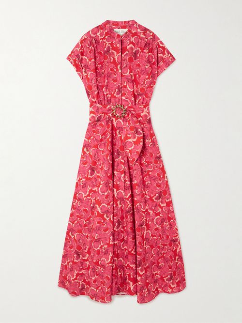 knee length dresses for ladies Jacqui B Dress in Celosia Polka – SALONI main image 1