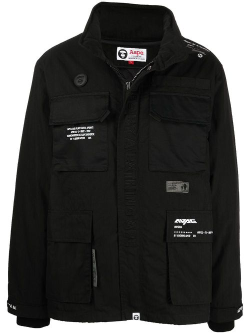Logo-print jacket - Black