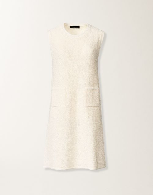 Cotton tweed dress with sequins, butter