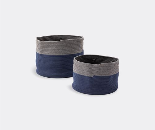 'podor' Baskets, Set Of Two, Blue & Grey