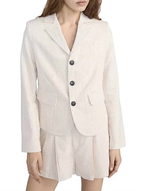 Striped Smart Blazer In Ecru Multi