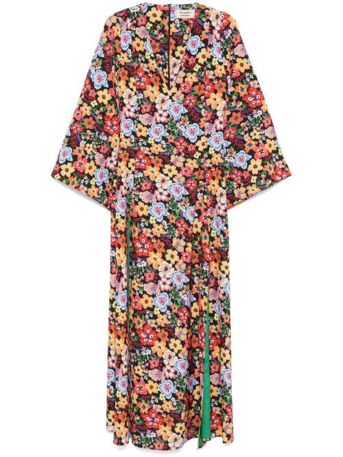 Floral-print maxi dress - Black