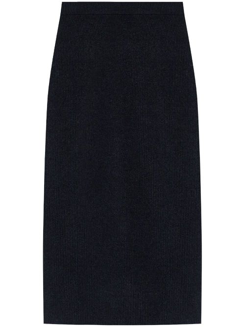 Knitted midi skirt - Black