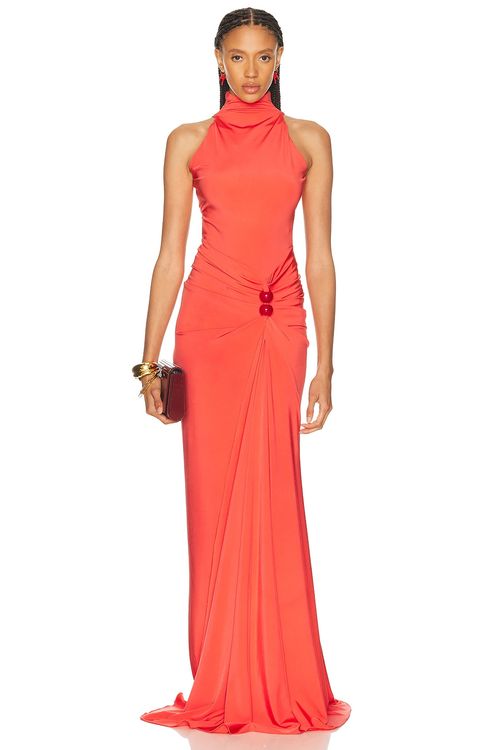 SILVIA TCHERASSI Frances Dress in Coral - Pink. L also in XS