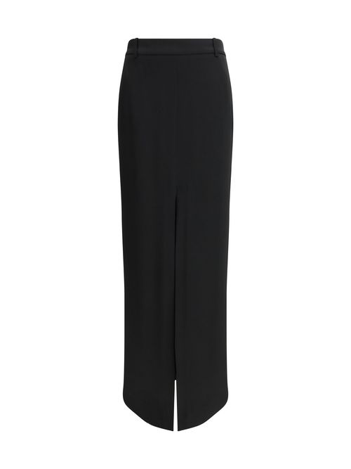 Tailored Crepe Envers Satin Skirt — Black