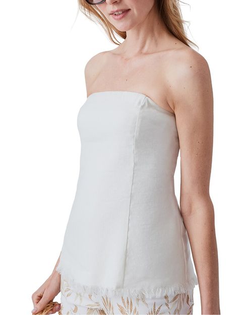 Damari Linen-Blend Tube Top