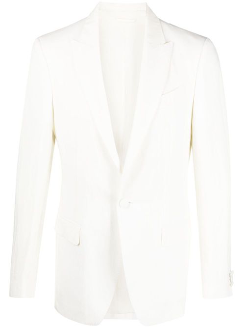 Single-breasted tailored blazer - Neutrals
