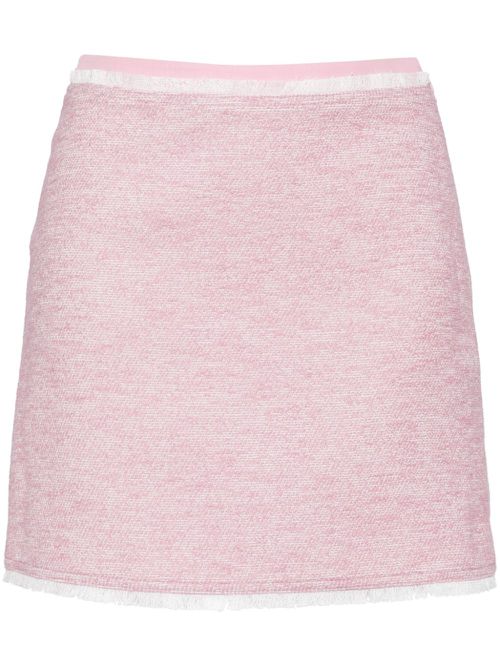 High-waisted tweed miniskirt - Pink