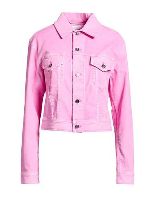 Woman Jacket Pink Size 2 Cotton, Viscose, Elastane