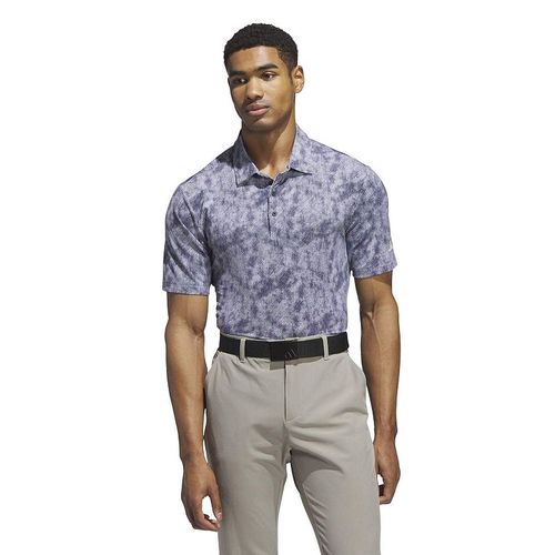 Men's adidas Textured Print Polo Shirt, : , Collegiate Blue