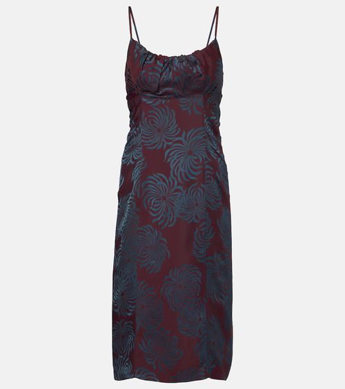 Floral jacquard midi dress