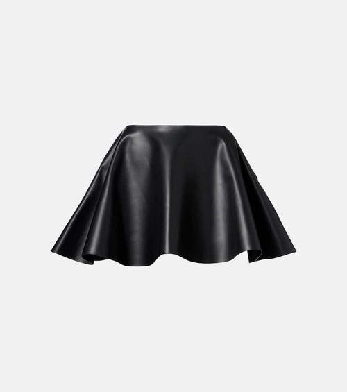 Circle leather miniskirt