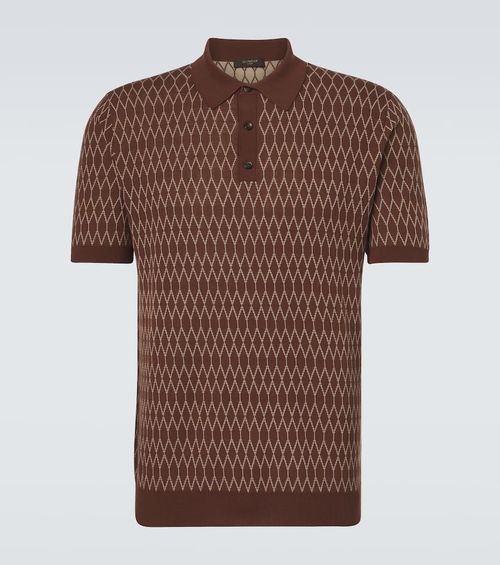 Cotton jacquard polo shirt