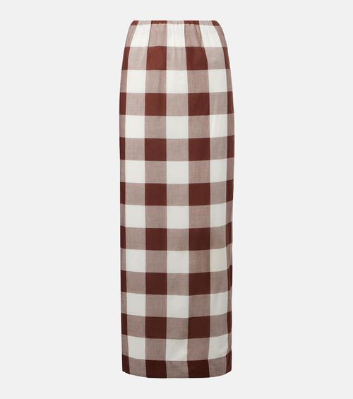 Mira gingham cotton maxi skirt