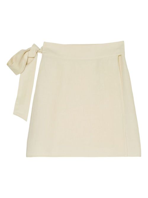 Wrap-style mini skirt - Neutrals