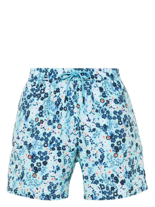 Floral-print swim shorts - Blue