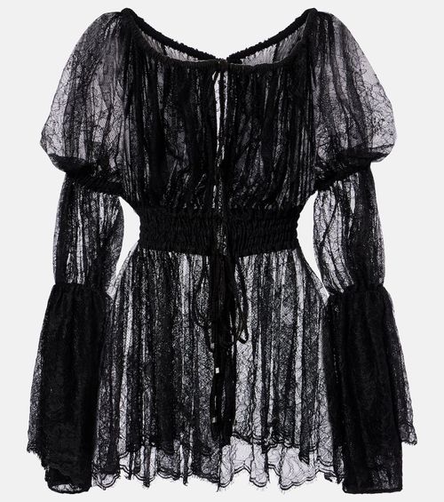 Floral Chantilly lace top