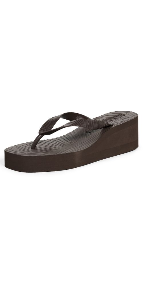High Platform Flip Flops Brown