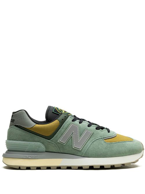 X Stone Island 574 Legacy "Light Green" sneakers