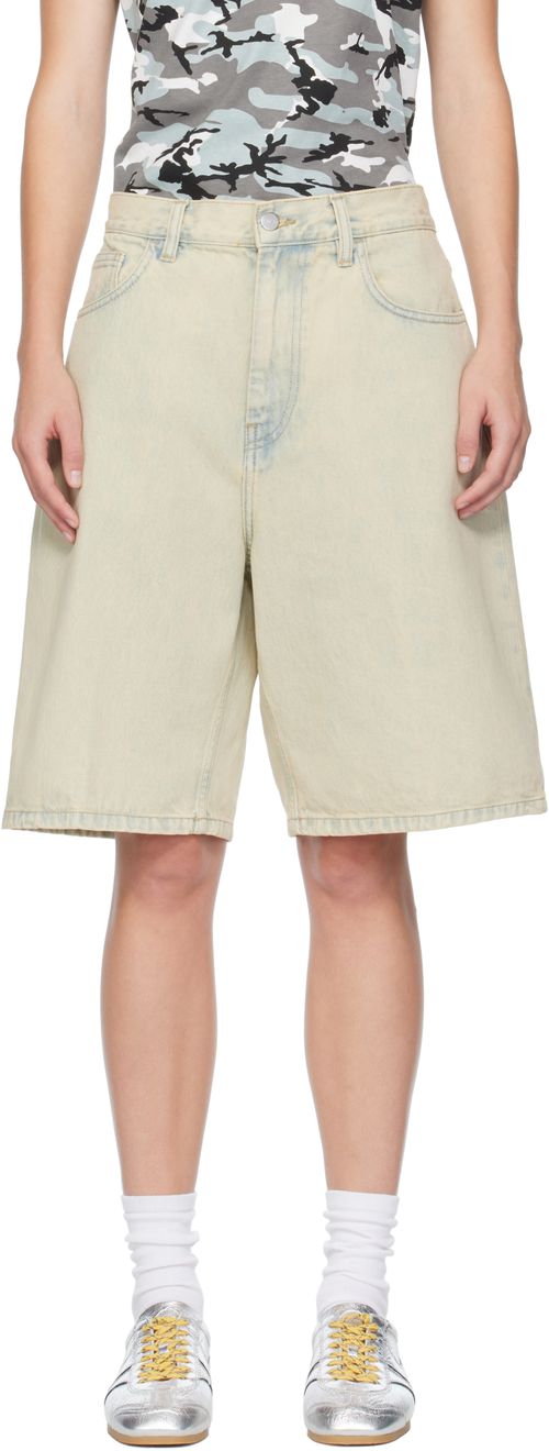 Beige Brandon Denim Shorts