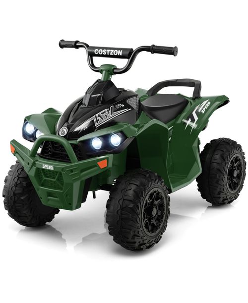 12V Battery Powered Kids Ride On Atv Electric 4-Wheeler Quad Car with MP3 & Ligh - Green