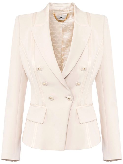 Crepe satin blazer - Neutrals