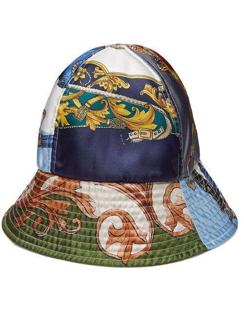 Baroque-print bucket hat - Blue