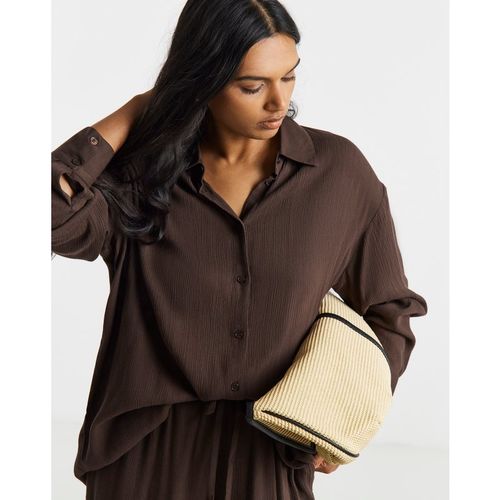 Chocolate Oversized Crinkle Shirt
