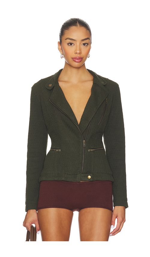 ISA BOULDER Crossover Zip Jacket in Olive. XL. Also in XS, S
