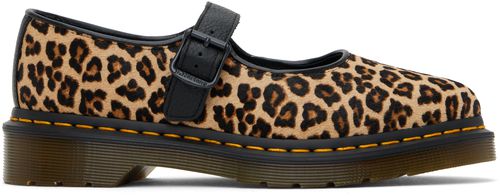 Dr. Martens Brown & Black Elphie Leopard Mary Jane Loafers