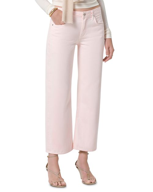 Faye Vintage Mid Rise Straight Ankle Jeans in Pale Coral